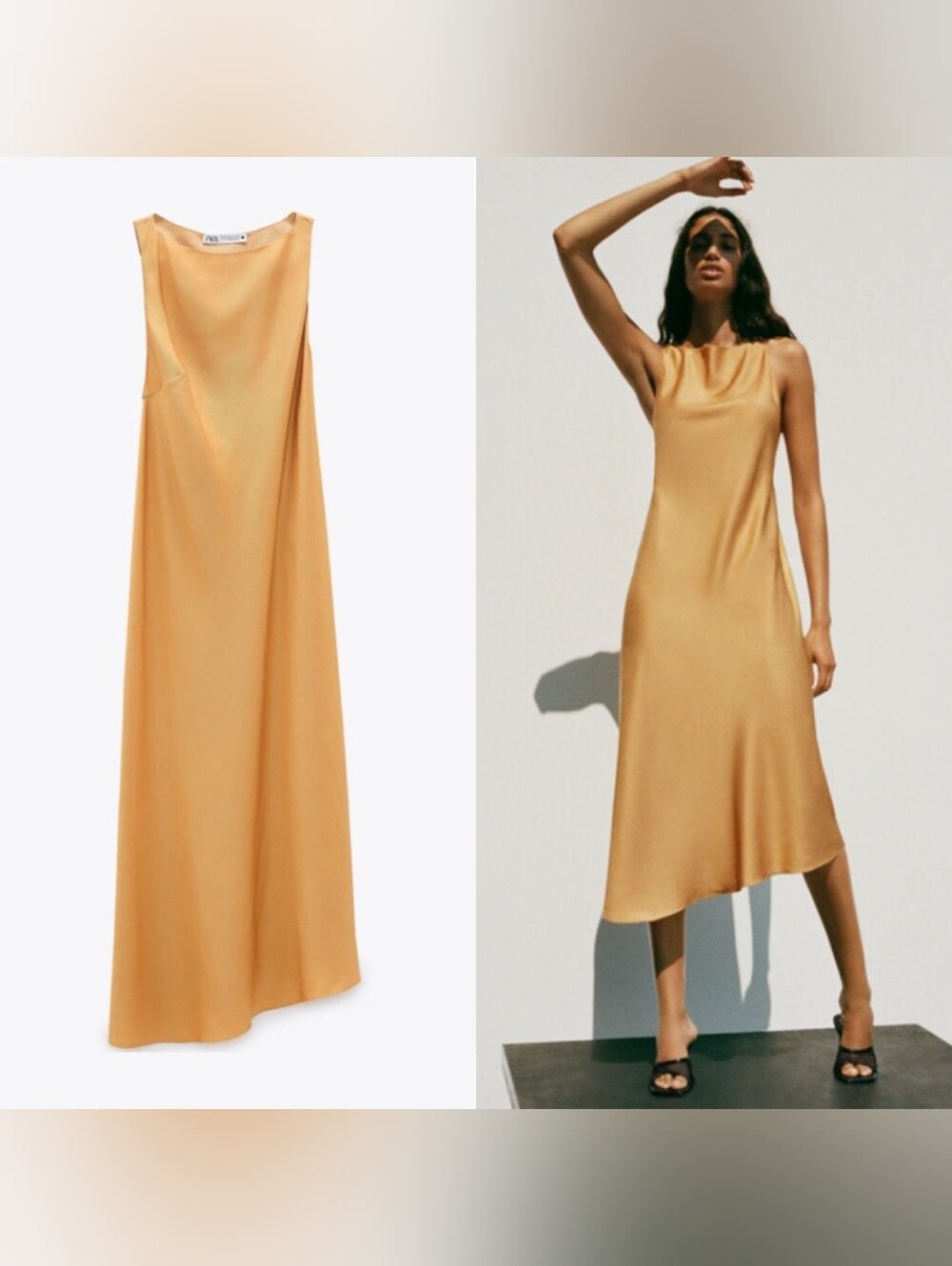 Zara Gold Asymmetric Dress